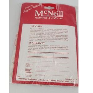 Suzanne McNeil  1983 Needle Craft Kit Butterfly mini Pillow 4"